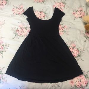 Navy Dress with cut out open back